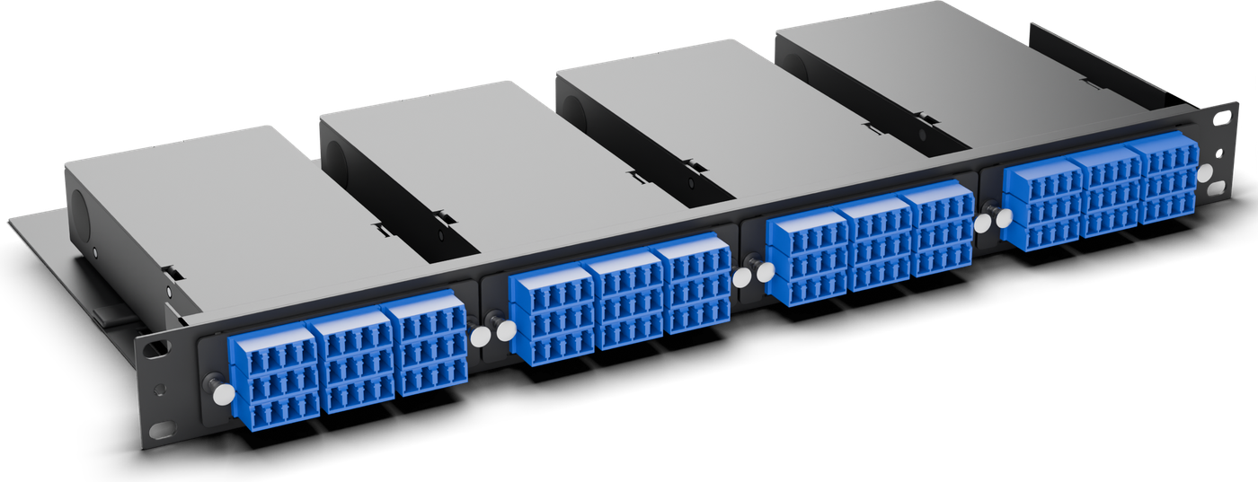 Four OOFC-36 cassettes in an HD Slim 1U: 144 LC.