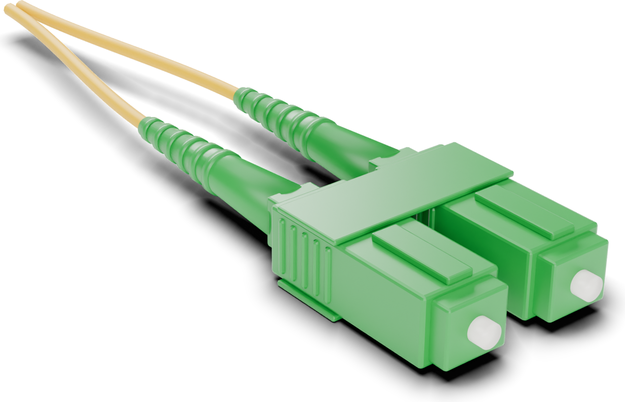 SC/APC duplex, green.