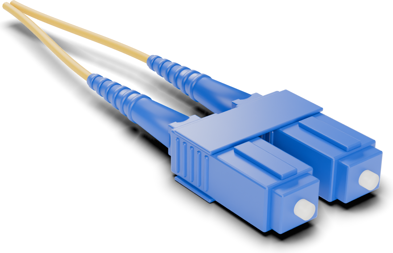 SC/UPC duplex, blue.