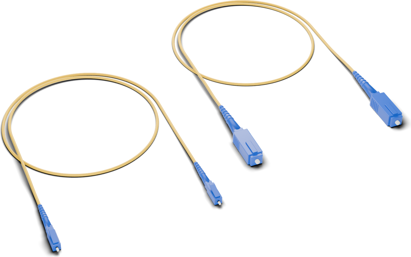 Simplex jumpers (SX-, on request): LC/UPC and SC/UPC.