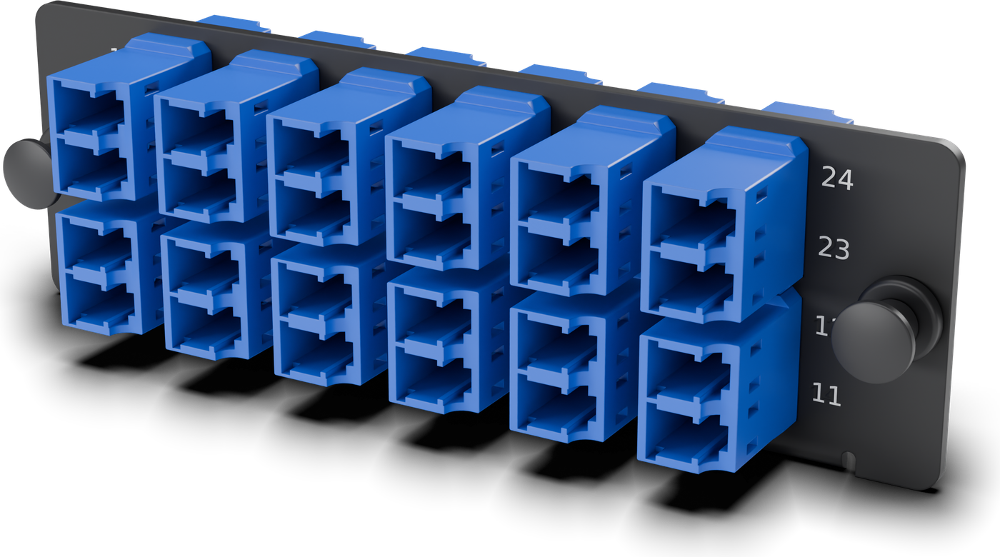HDP-LC-24: 12x LC duplex, blue UPC.